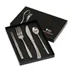Custom logo factory design 24pcs tableware spoon knives cutlery flatware forks set gift box package paperboard packaging boxes