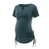 Custom made V neck side drawstring funny high quality summer short sleeves, wholesale maternity clothes