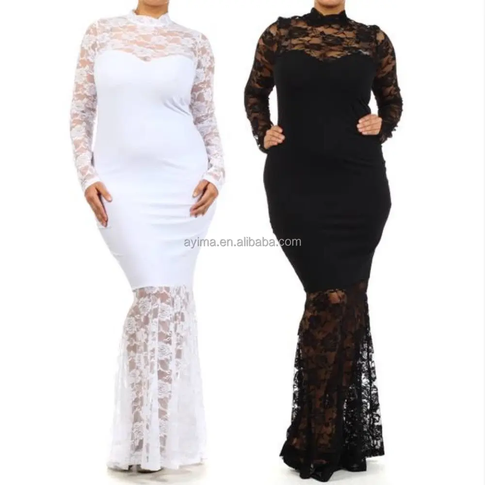 white lace dress for plus size