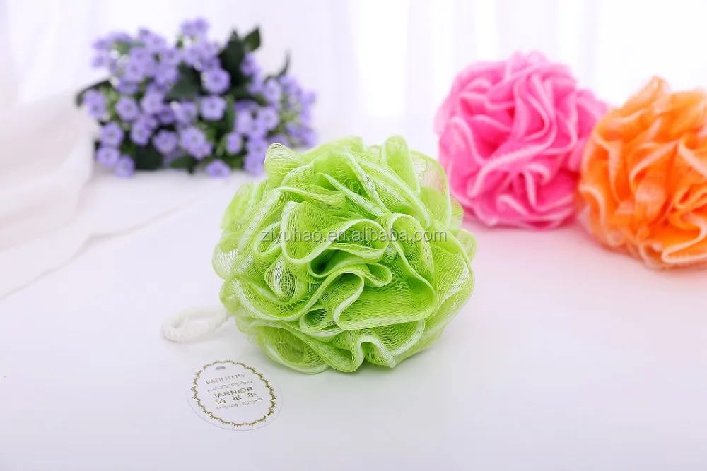 Promotional Colorful Soft Mesh Sponge,Mesh Shower Sponges,Bath Flower