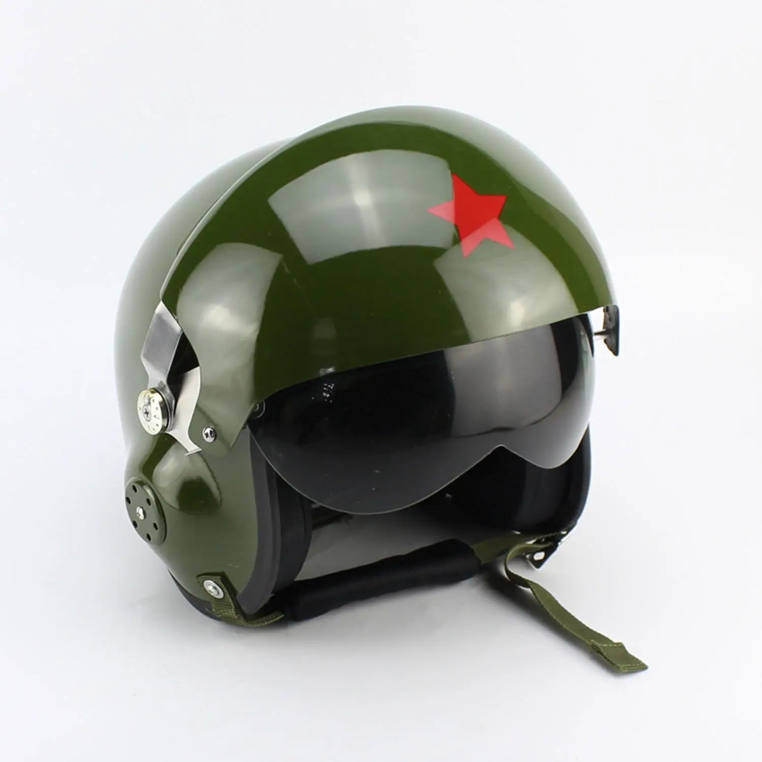 Buy Double Mirror Air Force Jet Pilot Flight Motorcycle Helmet with Detachable Visor White in