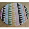 Anti slip home decor modern triangle design handmade round wool rug
