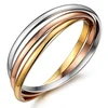 Stainless Steel Tri-Color Interlocking Bangle Bracelets