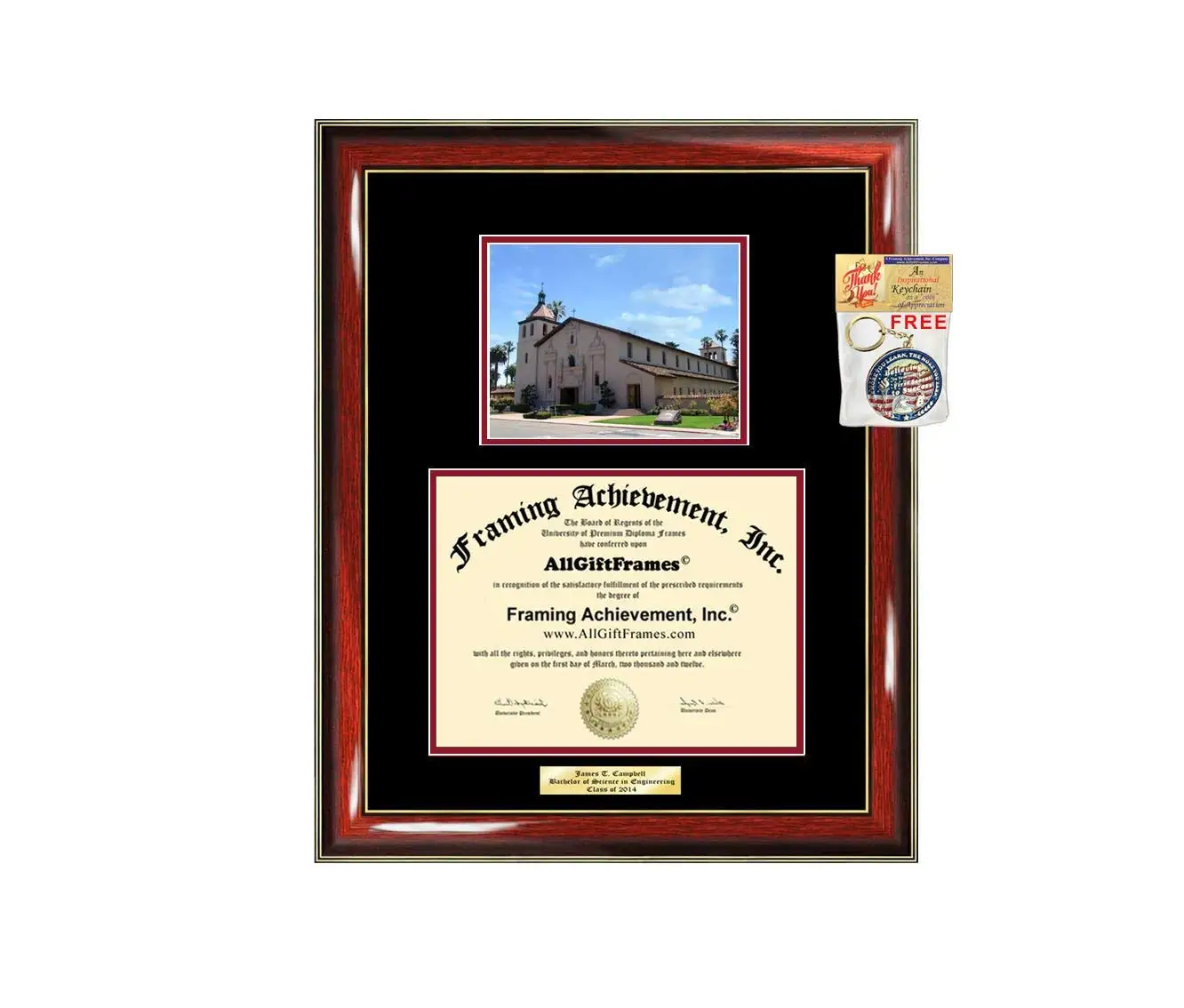 Get Quotations · Diploma Frame Santa Clara University Law School Juris Doctor Graduation Gift Idea Engraved Picture Frames Engraving