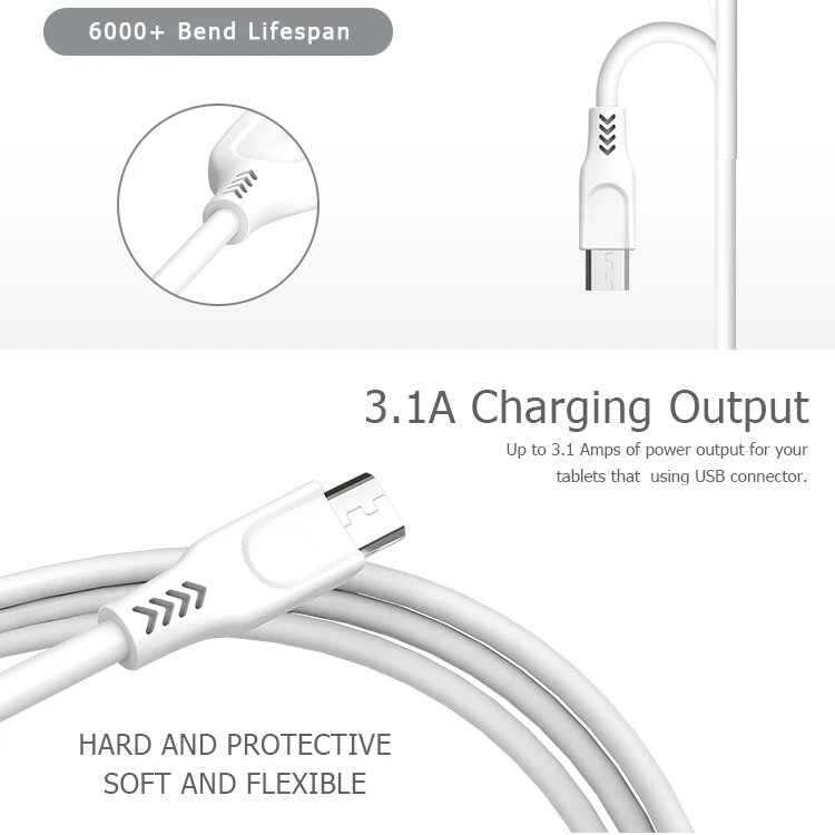 Hot Sale 1.2M Fast Charging Data Cable Round TPE USB Cable For iPhone & Micro & Type-C