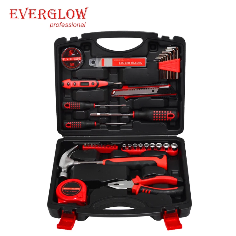 Heavy Duty Professional Tool Box Kit Set With Hammer And Screwdriver
