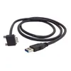 USB 3.0 Male to Right Angle Micro-b 9-Pin Data Cable with Screws Lock to Panel
