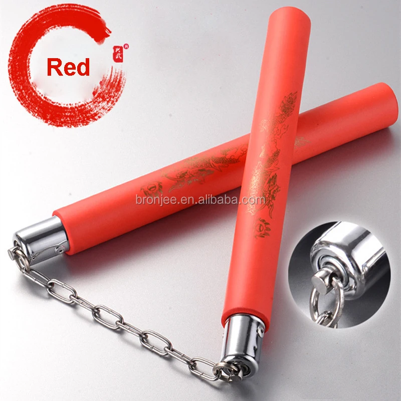 Martial Arts Foam Nunchucks Nunchaku Dragon Pattern Black Martial Arts