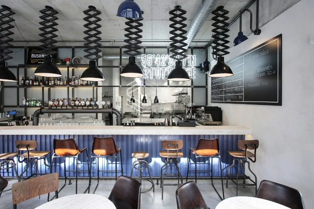 Retro Cafe Furniture Wall-mounted Showcase Design Coffee Shop Tempered