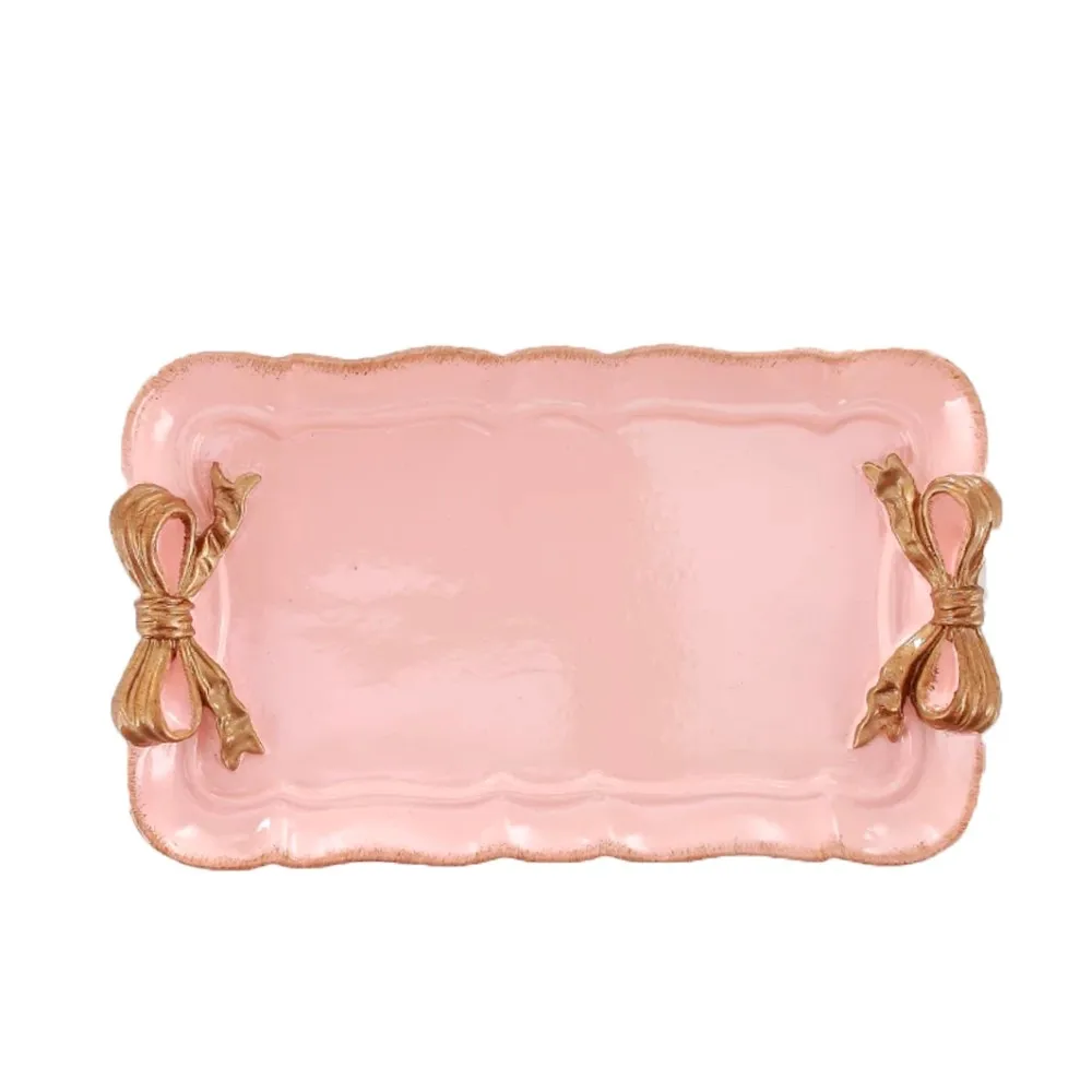 European Vintage Girl Style Ceramic Bow Tie Jewelry Tray Trinketjewel Dish Ring Holder With