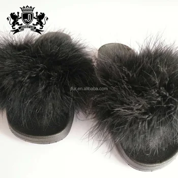 fuzzy slides black