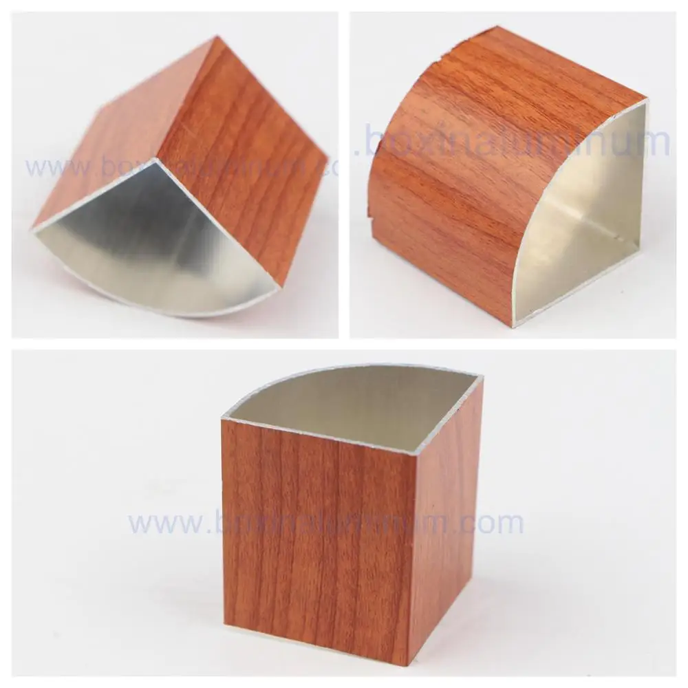 Wood color transfer aluminum quarter round triangle aluminum extrusion profile