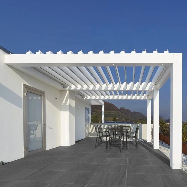 Pergola tenda elettrica in alluminio nera nuova art.7406700000