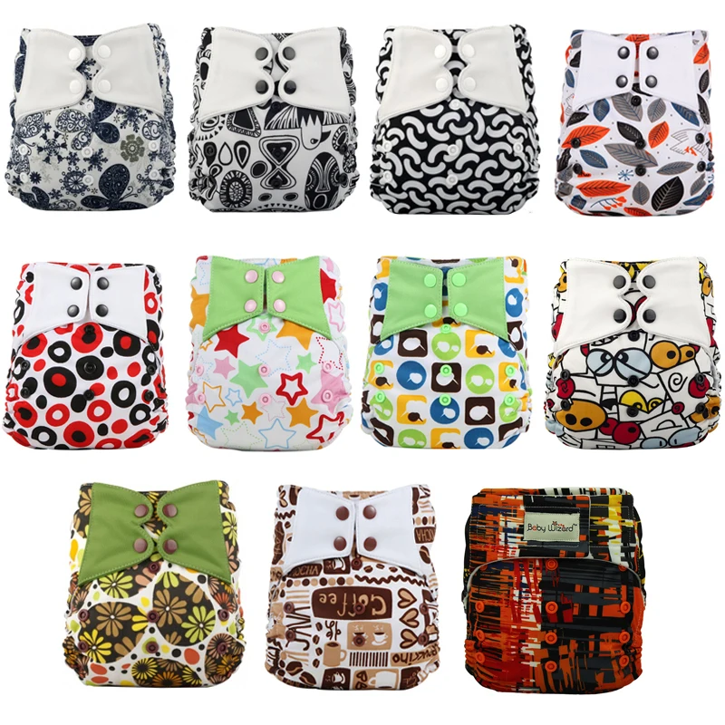 Baby Wizard Cloth Diapers One Size Fits All Baby Diaper Cover Breathable Waterproof PUL Layer Reusable