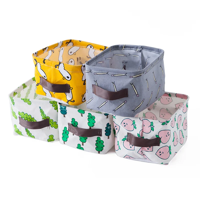 Canvas Fabric Waterproof Nursery Babies Room Small Foldable Storage