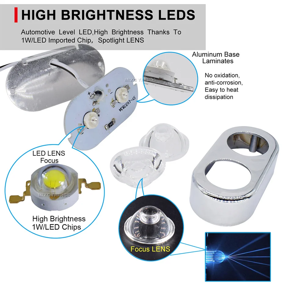 4 In 1 Auto Led Car Emergency Strobe Lights Drl Wireless Remote Control