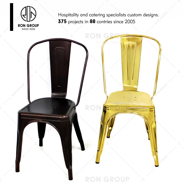 Beste Prijs Groothandel Moderne Industriële Stijl Stapelbaar Vintage Eetkamer Cafe Metal stoel