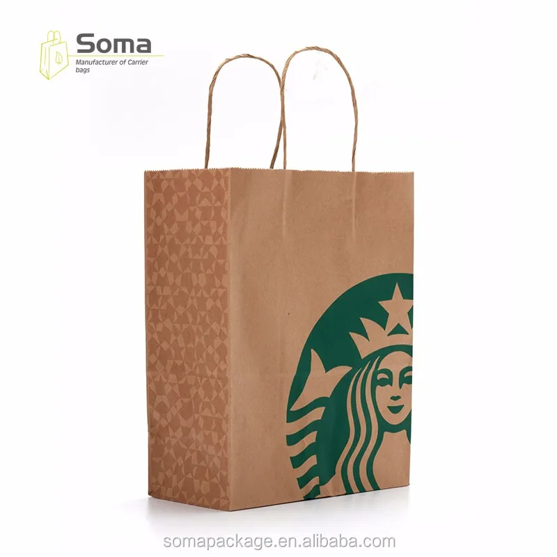 Wholesale Top Quality Reusable Custom Logo Printing Kraft Paper Bag