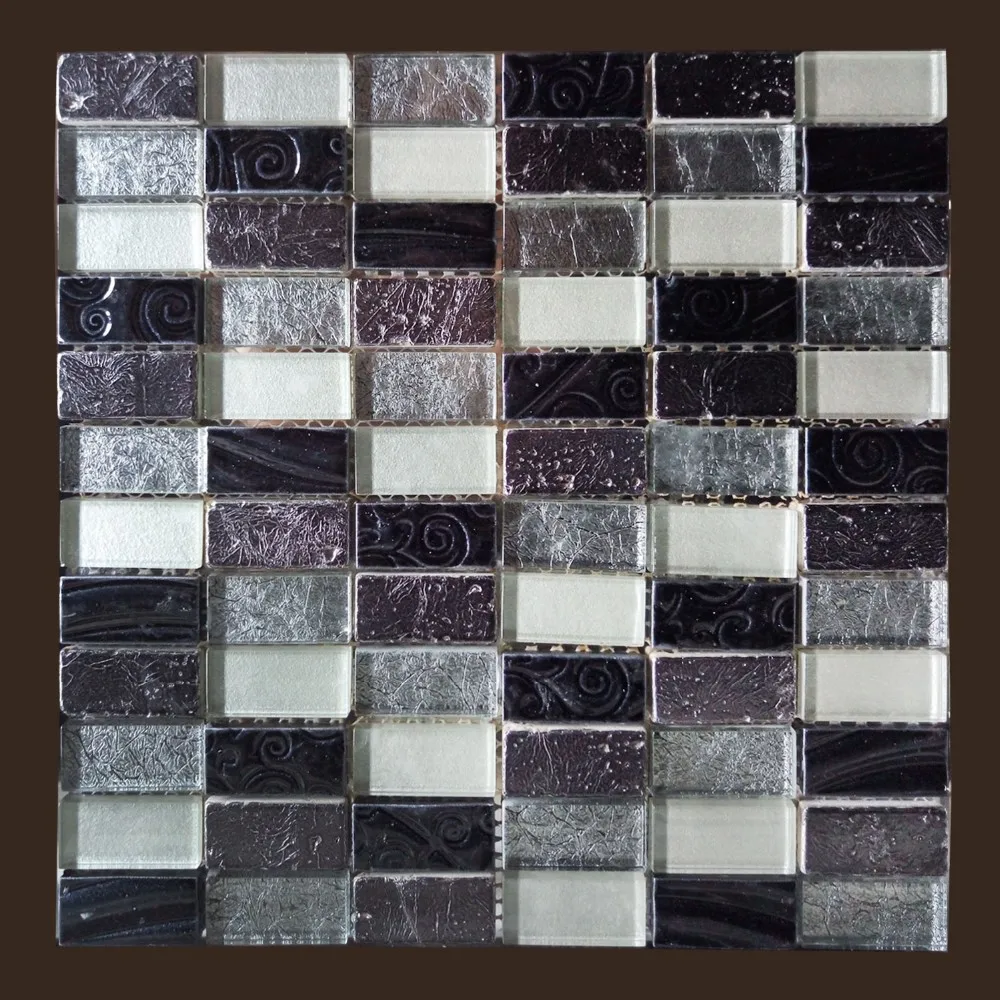 China Ceramic and glass mosaic with texture surface/special plating glass mosaic