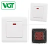 Wholesale British 1Gang 1 Way PC Silver Color Wall Light Button Switch