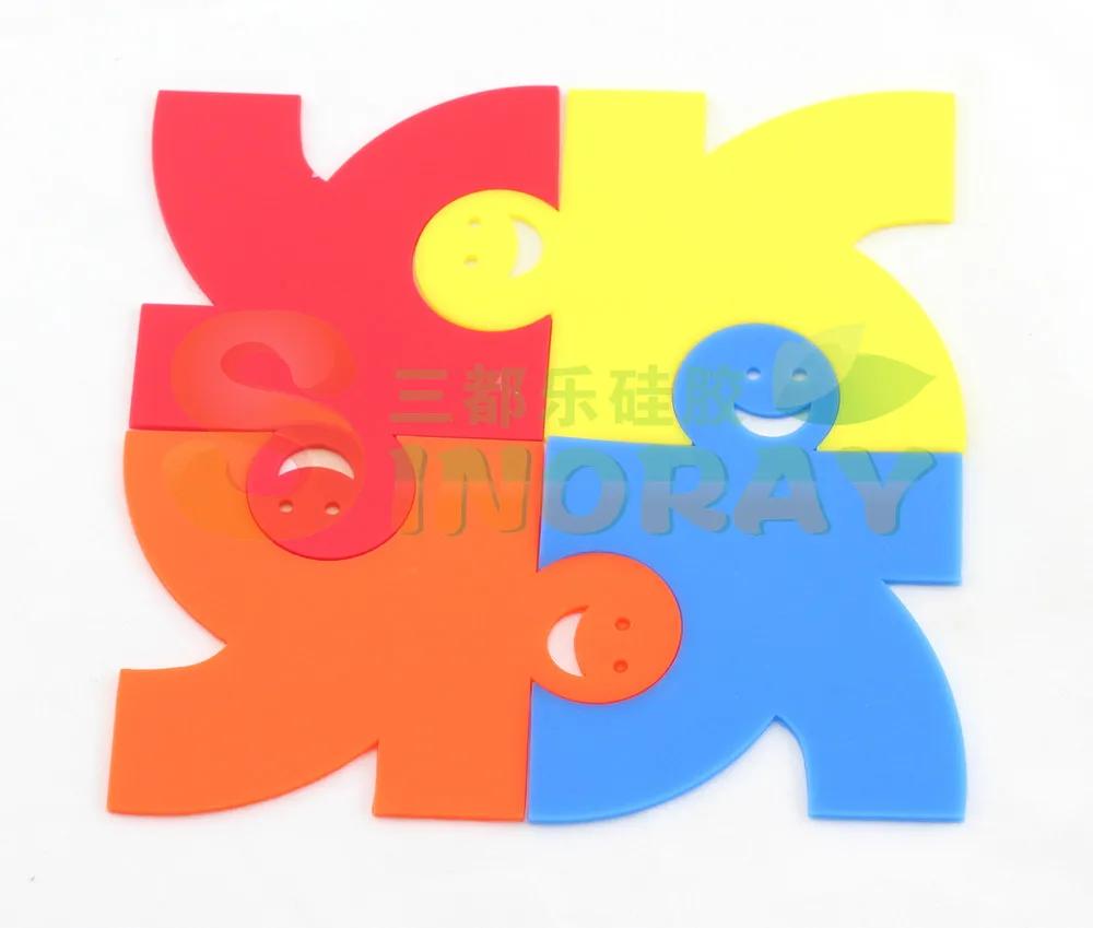 Silicone Jigsaw Puzzle Coaster/Pot Holder, Silicone Coaster