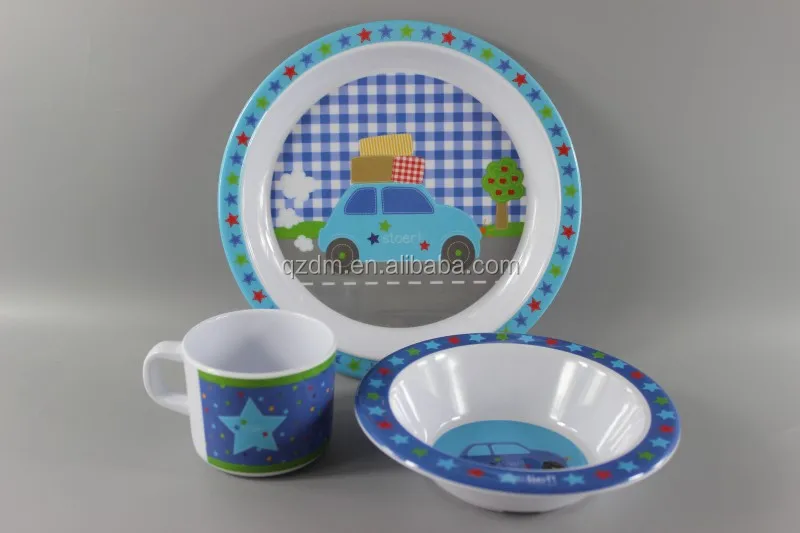 3PCS 100% Melamine Kid's Dinner set LFGB