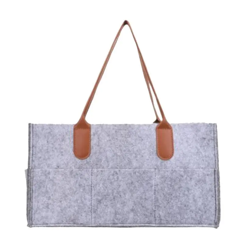 Felt Material Baby Diaper Fashion Custom Multi-Functional Toiletries Finishing Felt Tote Handbag For Wholesale