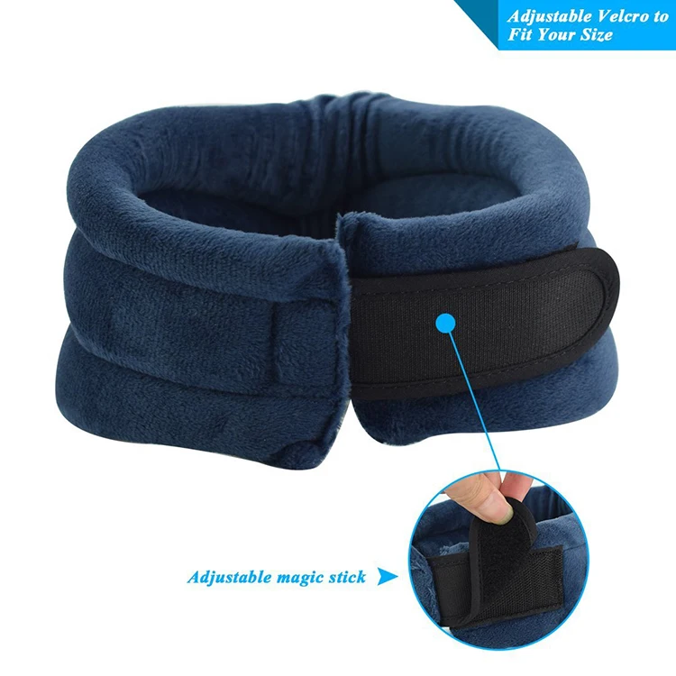 Blue Breathable Adjustable Health Cervical Neck Traction Device Relief Pain for Neck Brace