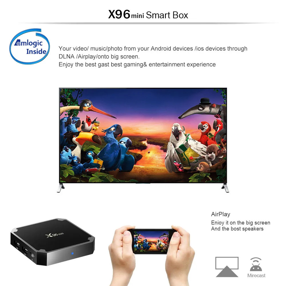 Android Tv Box X96mini Boitier Tv Box Boitier Iptv S905w 2go 16go