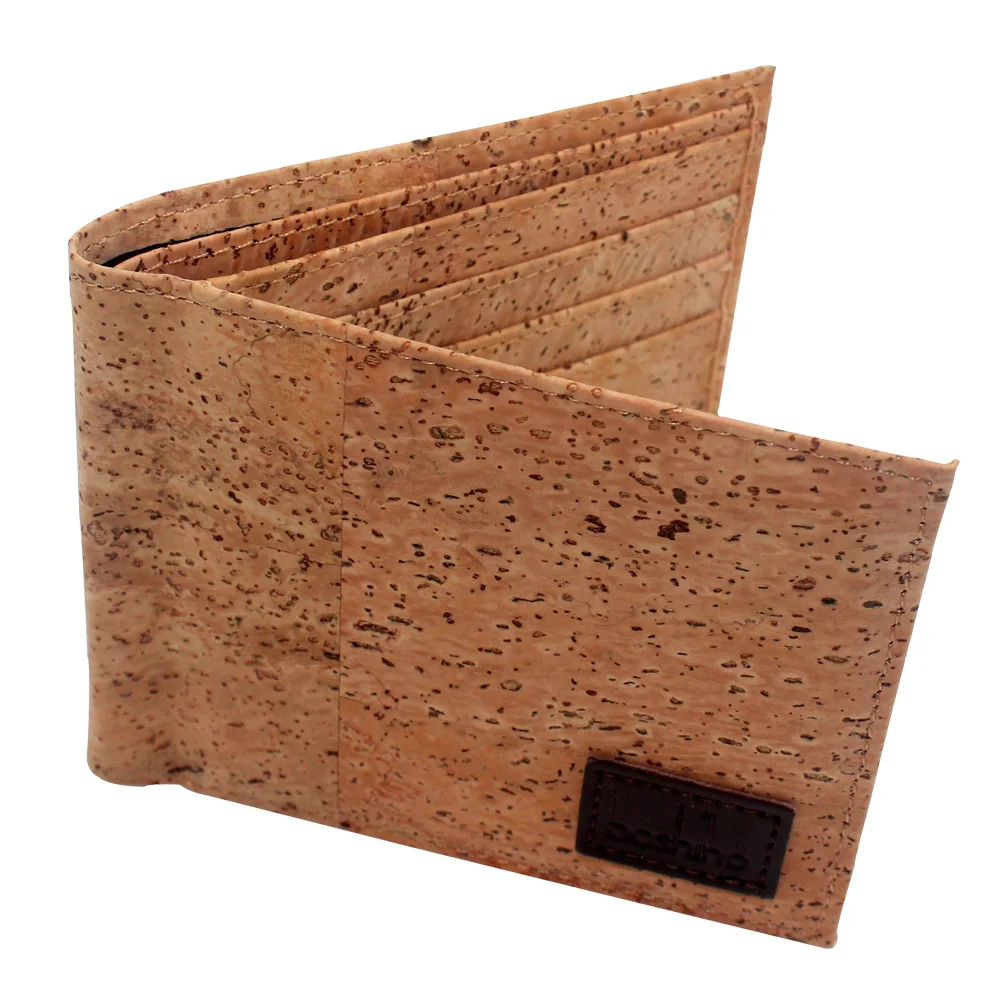 Boshiho Mens Cork Wallet Slim Design Bifold Vegan Wallet Authentic Cork