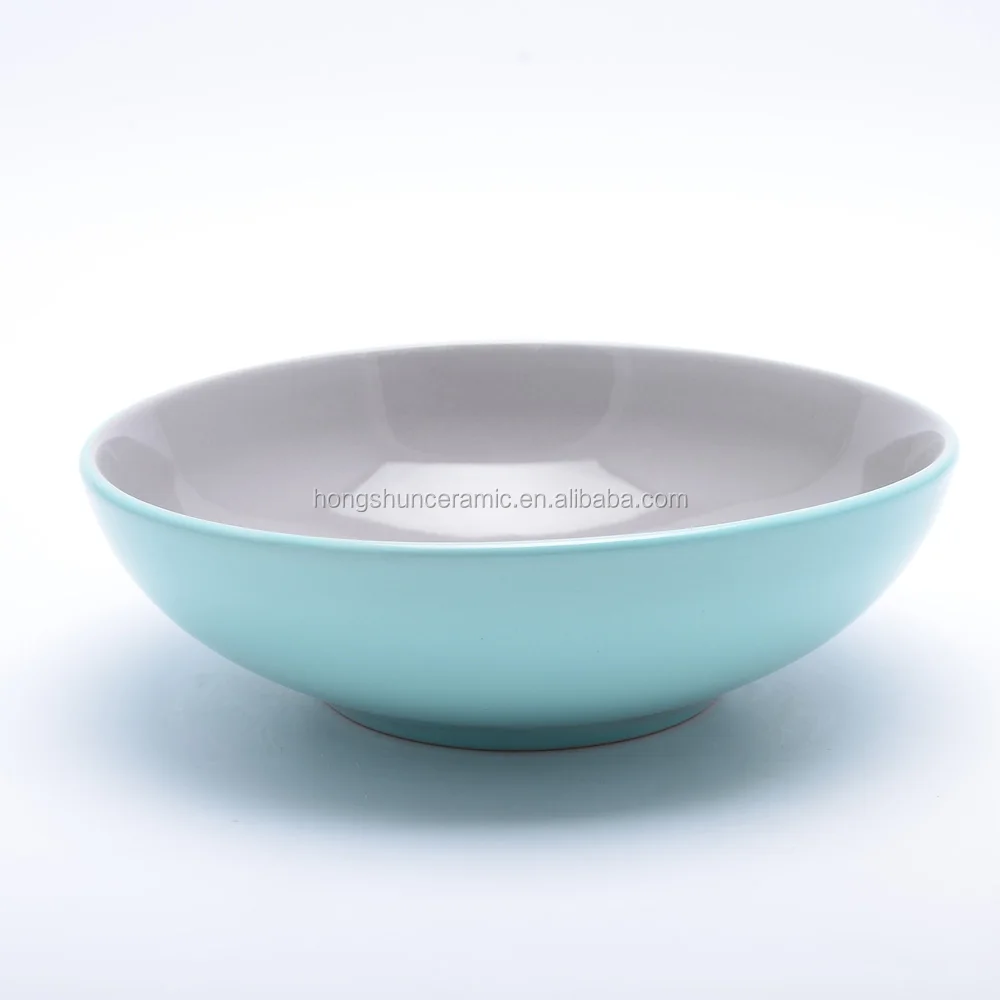 16pcs ECO solid color enamel glaze ceramic dinnerware dishes sets two tone