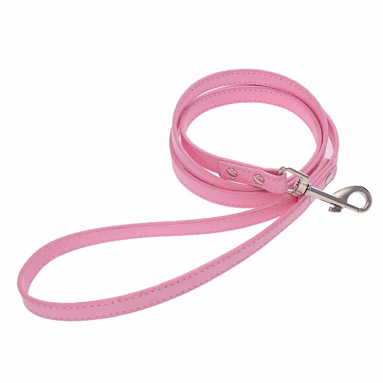 High Quality Soft Rolled Leather Slip Lead Dog Leash Durable Pu Leather