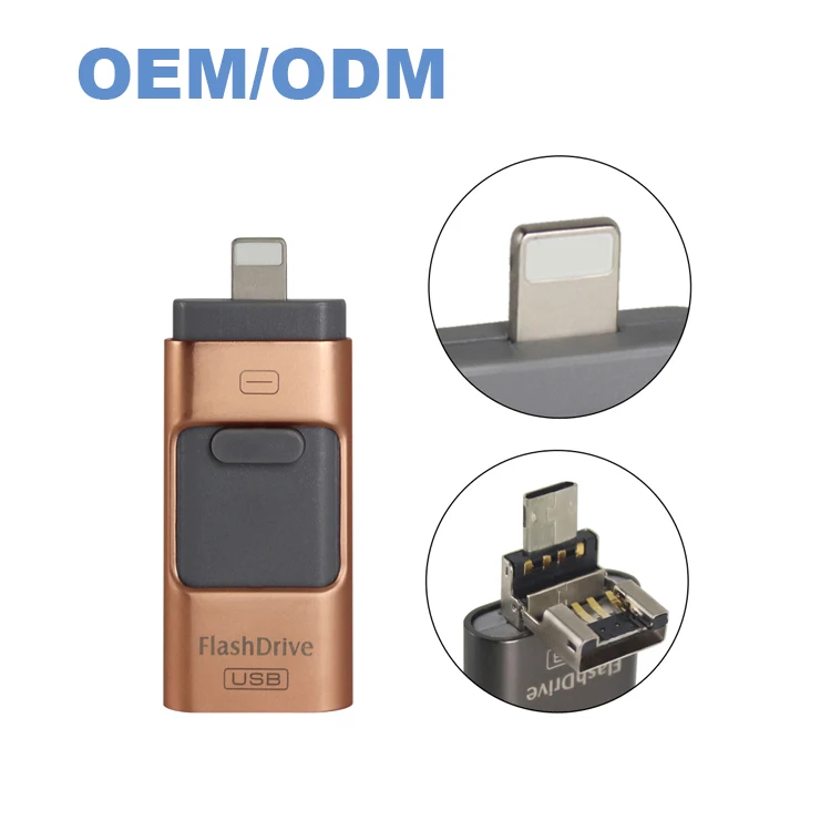 2019 New products Hot Selling 3 in 1 Pen Drive real capacity 256gb OTG USB 3.0 Flash Drive for Moebile Phone - ANKUX.COM