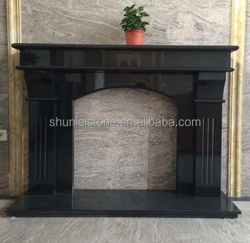 Black Stone Fireplace Mantel