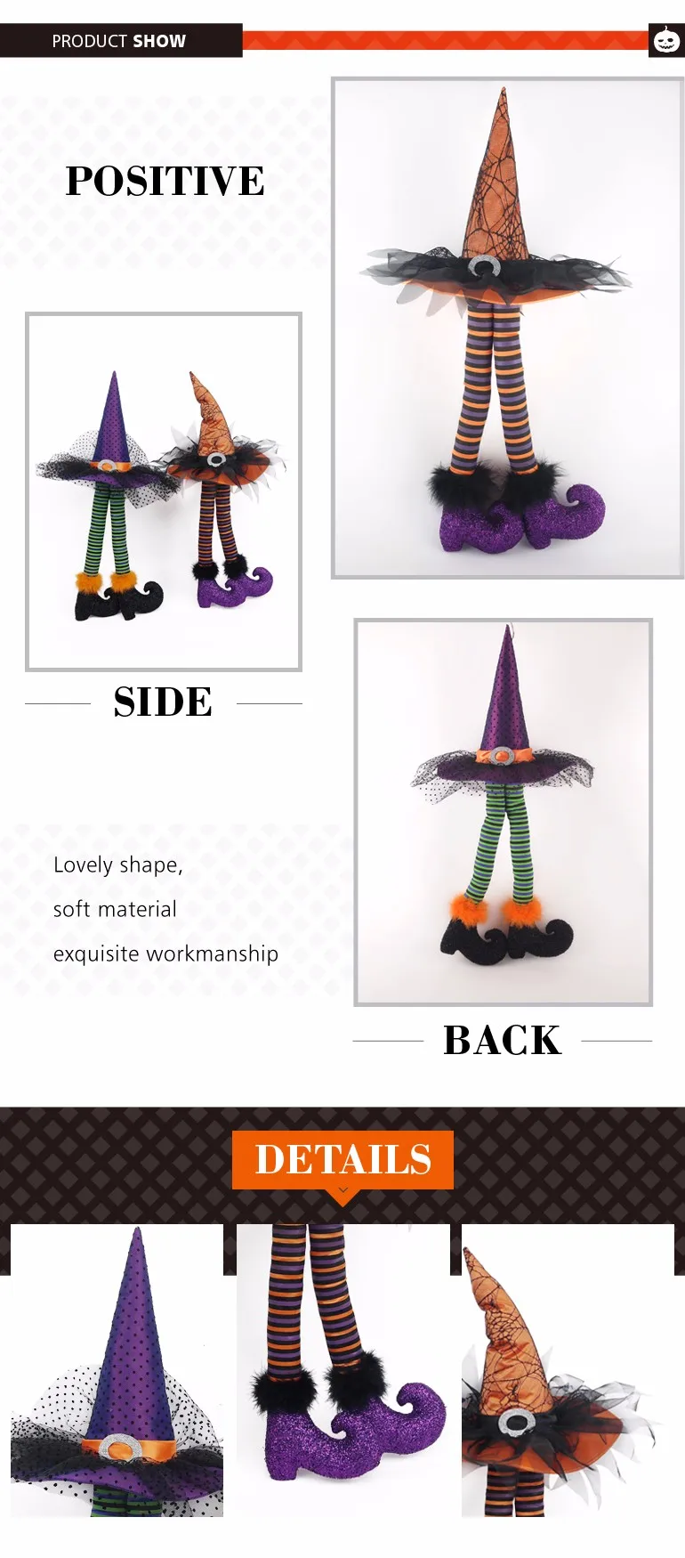 Halloween Witch Hat Legs Table Decoration Gift Ideas With High