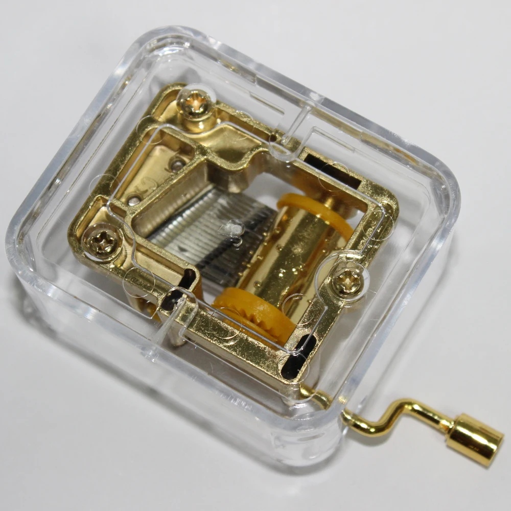 18 Notes Hand Crank Musical Box Mechanism With Acrylic Board Music Box Diy Custom Buy