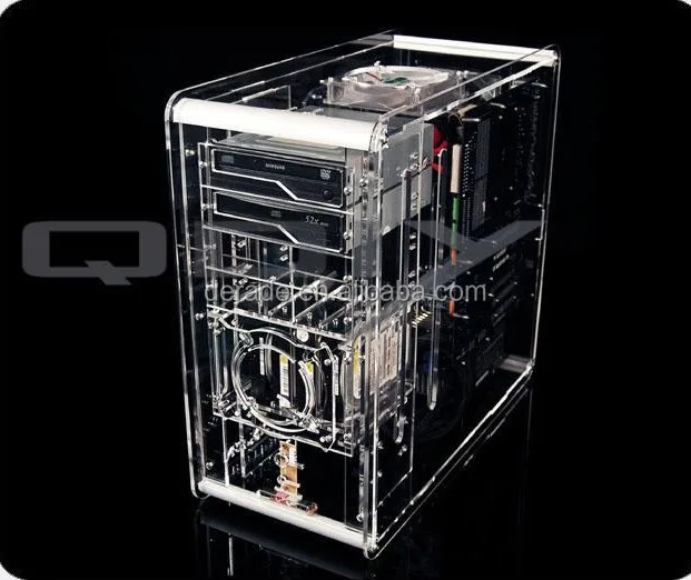 Pca008 Deluxe Acrylic Transparent Clear Plastic Led Gaming Computer