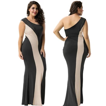 One Shoulder Sexy Ladies Plus Size Long Maxi Dress For Fat Women - Buy ...