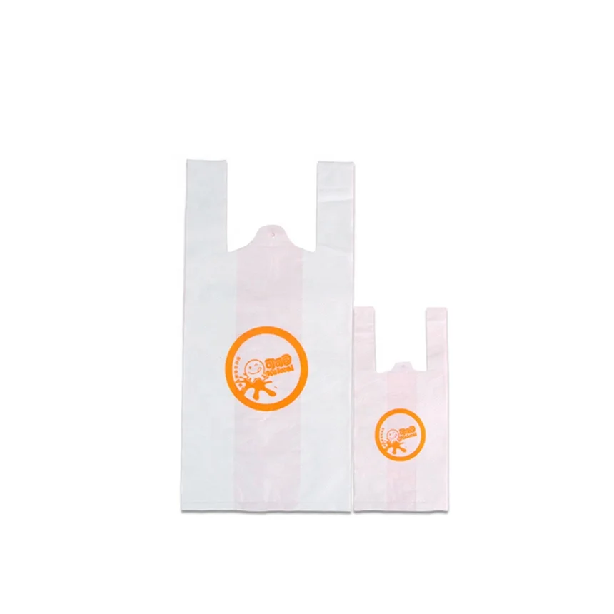 Green Materials Durable Free Sample Plastic T Shirt Bag For Milk Tea Vest Product On