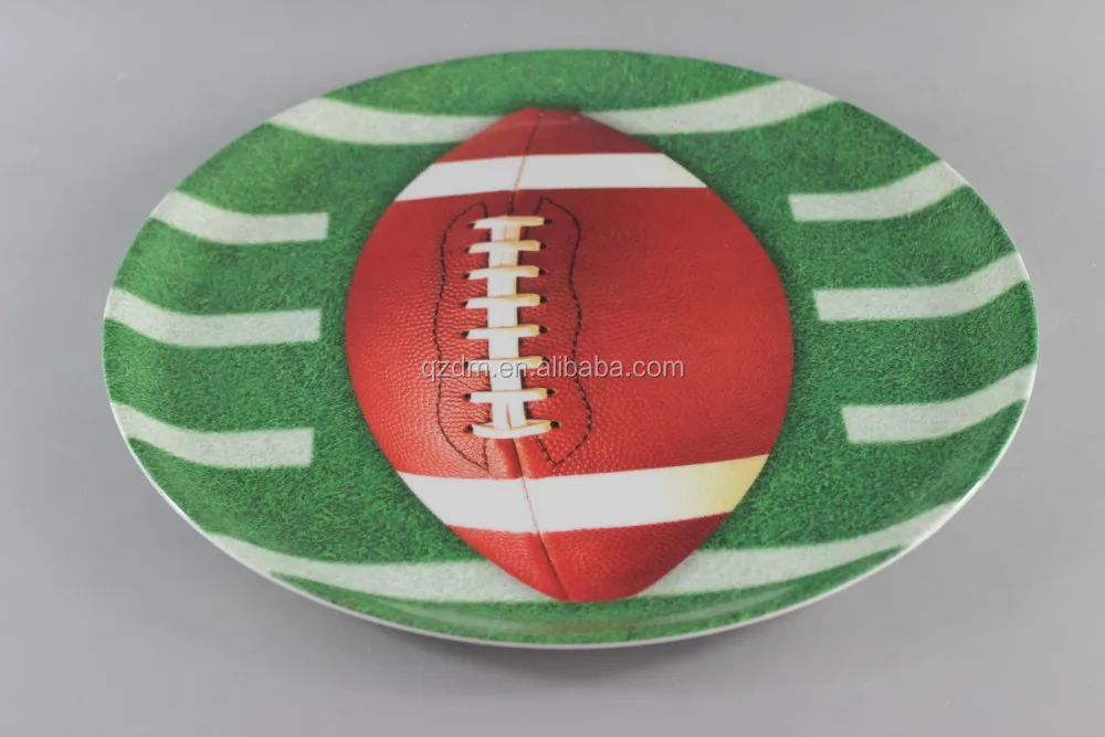 13.5inch Melamine Large Plate With Soccer Print