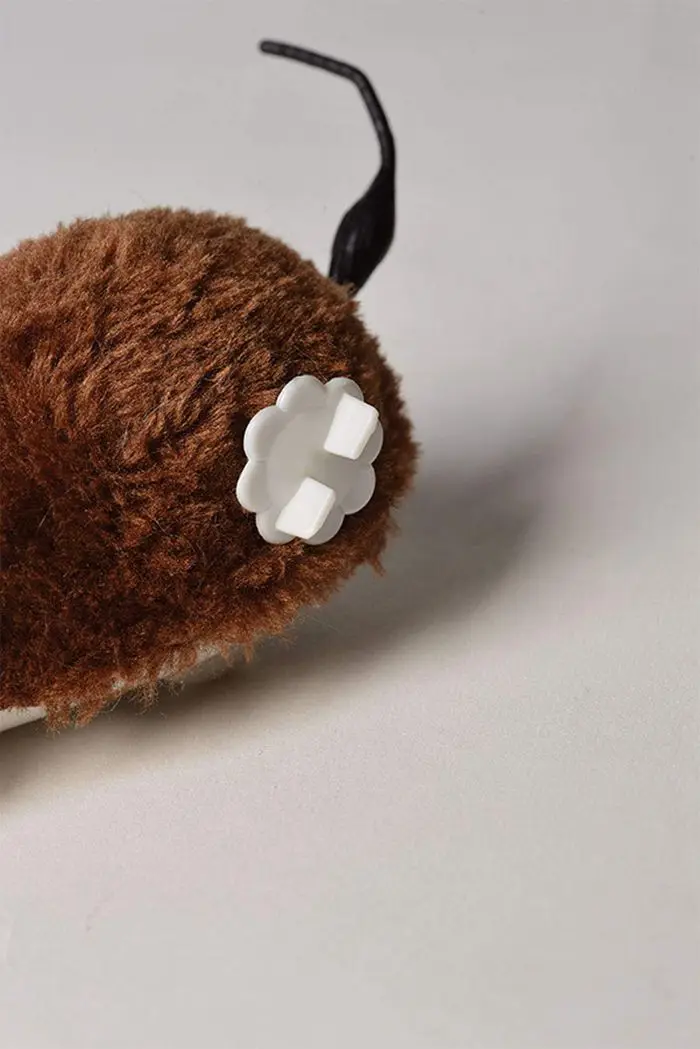 Wind Up Toy Mouse Furry Running Realistic Plush Mice With Twirling Tail