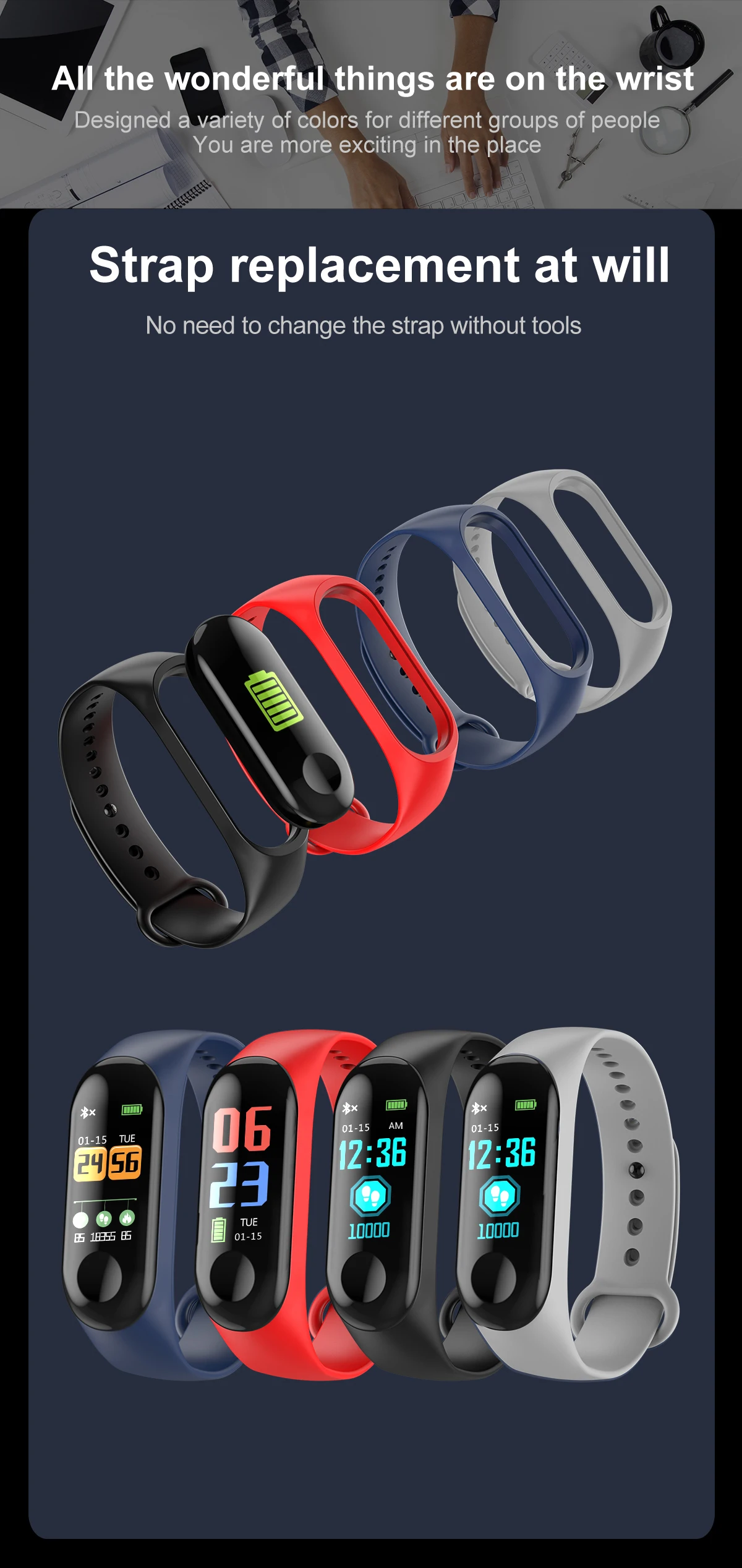 Ce Rohs Hot Selling Ce Rohs Smart Wristband Fitness Smart Band Ip68