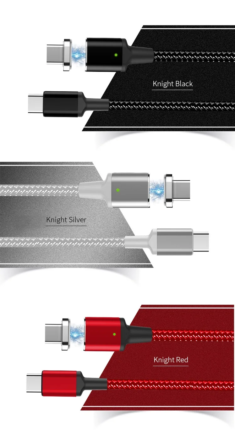 Max 5A 100W 6ft Type C Charger Data Cable PD QC 3.0 USB-C to USB-C Magnetic Charging Cable for MacBook - ANKUX.COM