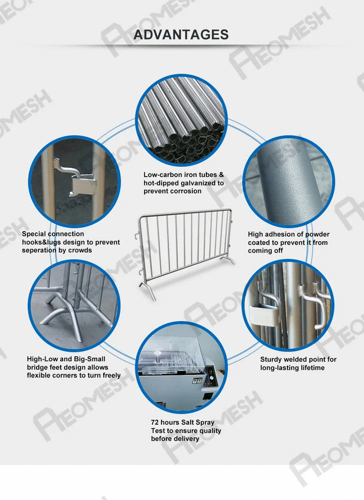 Made In Guangzhou Galvanized Finish Police used road barrier / road safety barrier for traffic / road barricade for sale