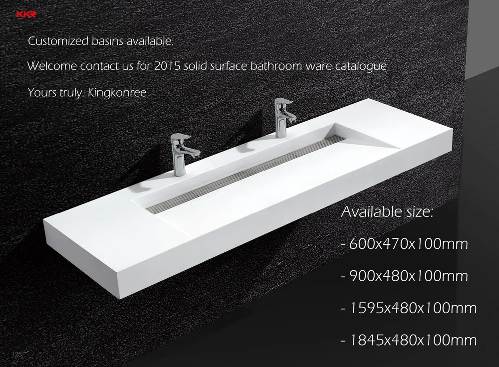 Wall Mounted Acrylic Solid Surface Wash Basin Stone Resin Bathroom Kkr Hot Basin 1371 Series 2017 12