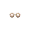 Zircon Women's Fashion Jewelry Pearl Earrings dangle earing Gold color Wedding Jewelry