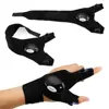Fingerless LED Flashlight Gloves for Repairing Working in Darkness Places Fishing Camping Hiking and Outdoor Activities