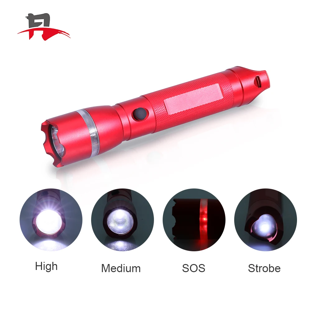 Dimmable Portable Flicker Sos Distree With Whistle Aluminum Led