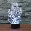Jesus acrylic Night Lamp India Elephant God Ganesh small 3d touch light
