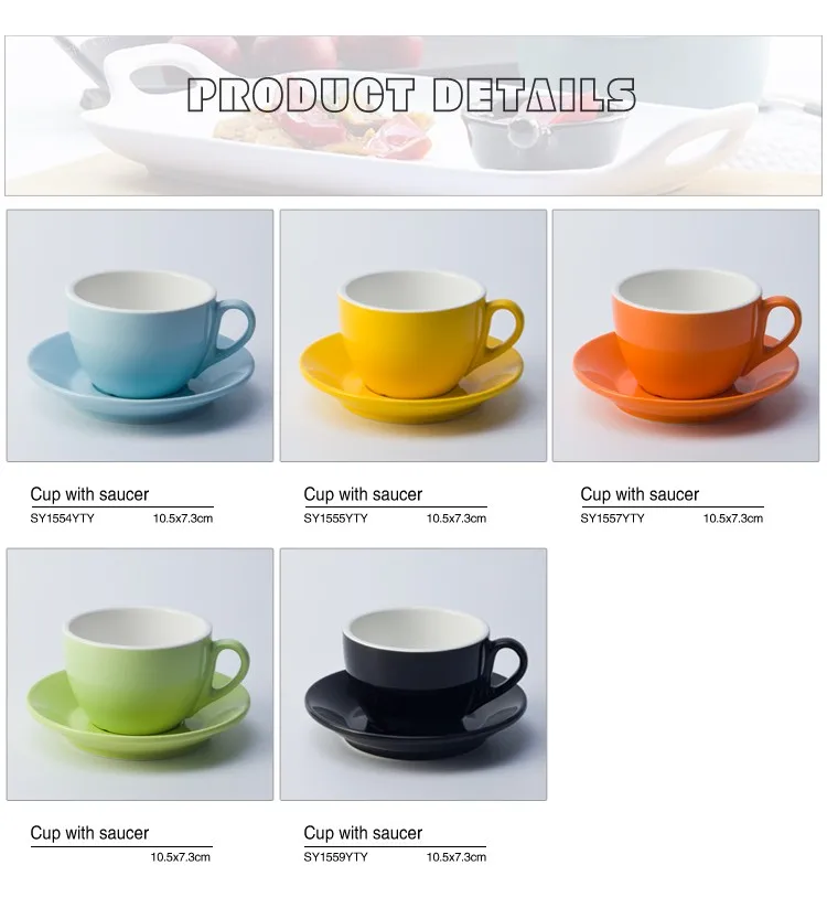 340ml 250ml small espresso cappaccino large tea cup and saucer